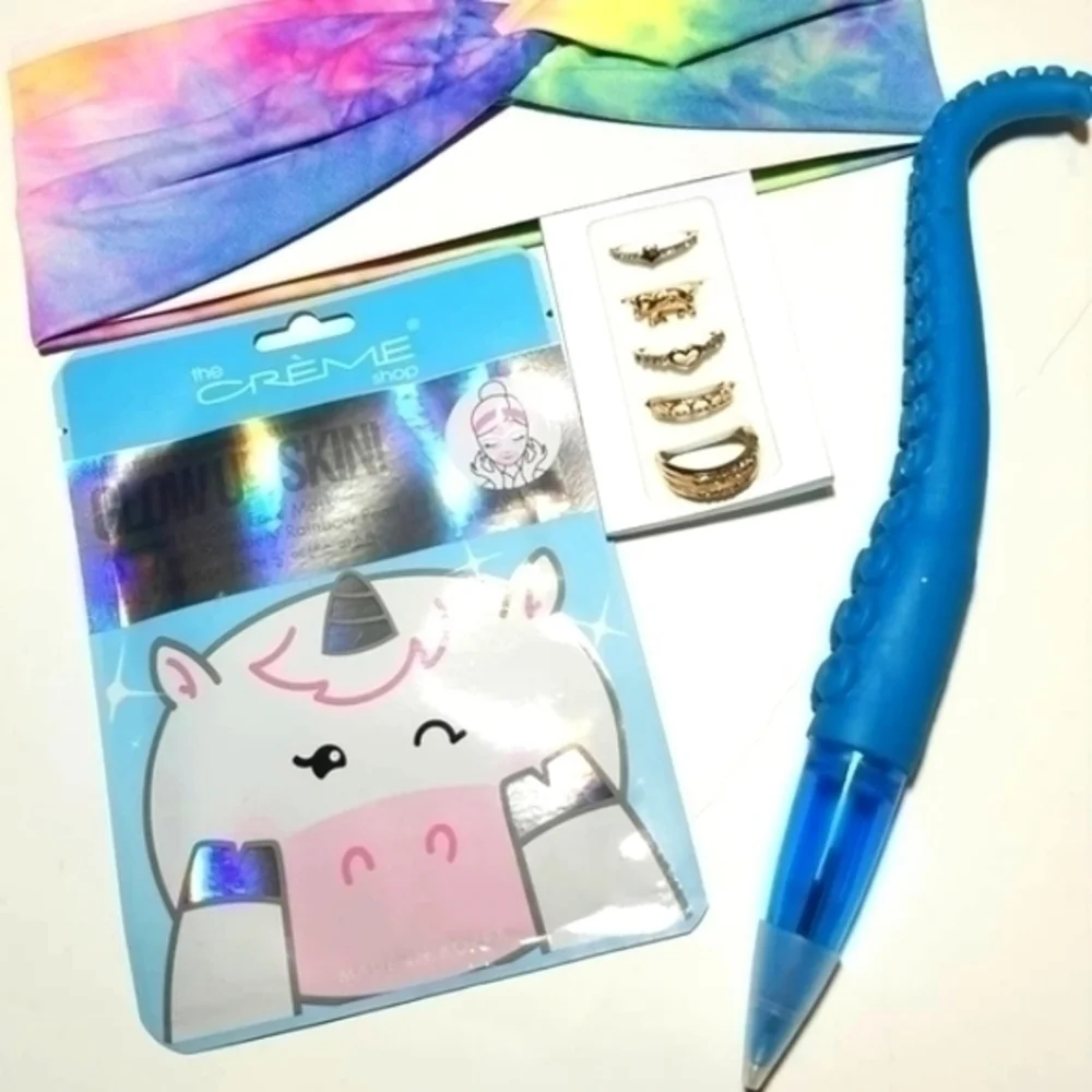 Rainbow Tie-Die Headband & Unicorn Mask Bundle